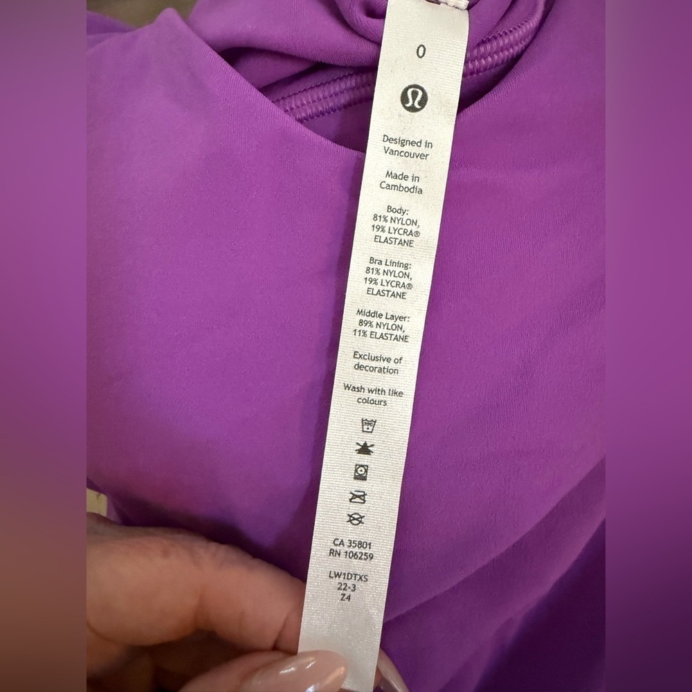 NWT Lululemon Align™ Waist-Length Tank – Moonlit Magenta– Size 0 - Picture 7 of 9